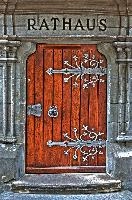 Door to Rathaus in Überlingen, Germany, null